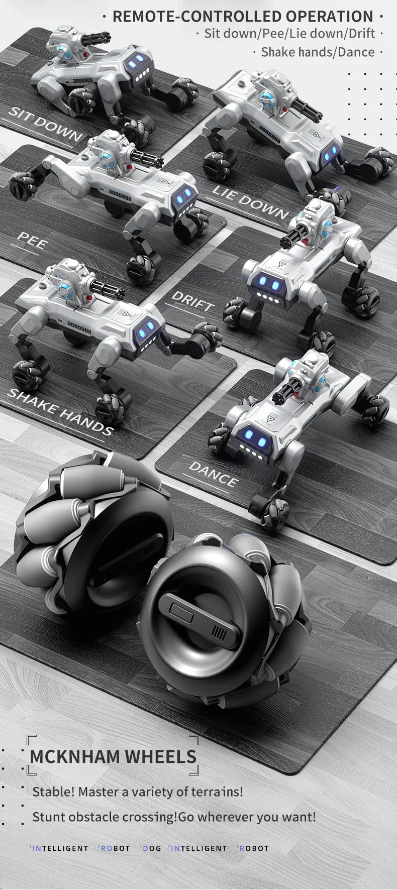 2025 New Intelligent Mechanical Dog With Gesture Induction Can Walk And Sing Dog Spray Control Electric Pet Dog Toys Kids Gifts